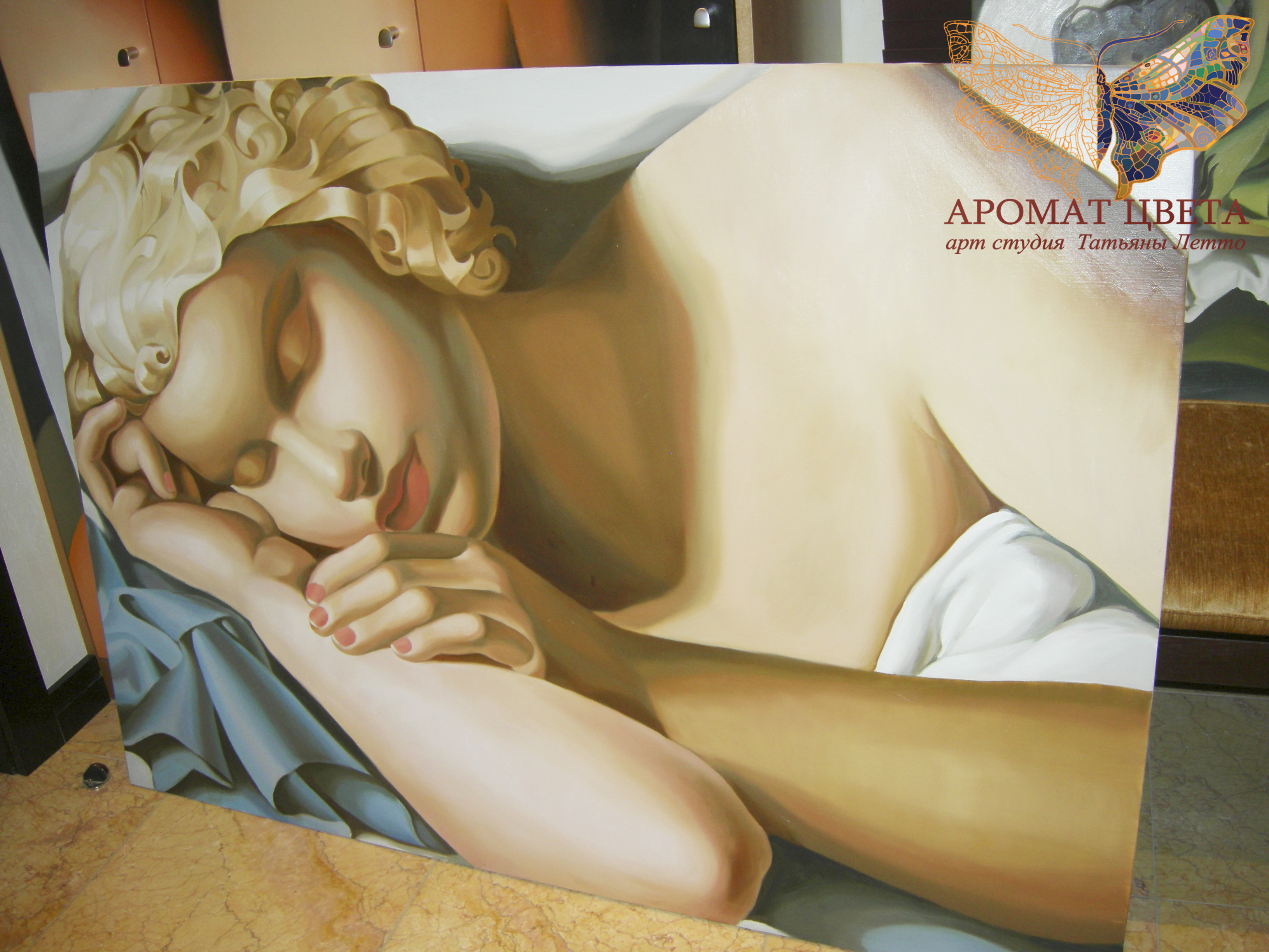 Копия картины "Спящая" Тамары де Лемпицки